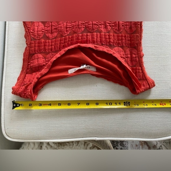 MAX Studio Burnt Orange Boho Patterned Midi Dress Size Small - Picture 4 of 8